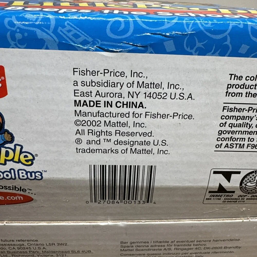 Fisher Price Little People Beeps The School Yellow Bus Eyes Move SEALED‎ 2002